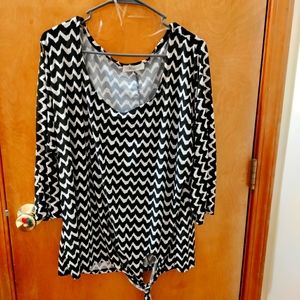 Black and White Blouse